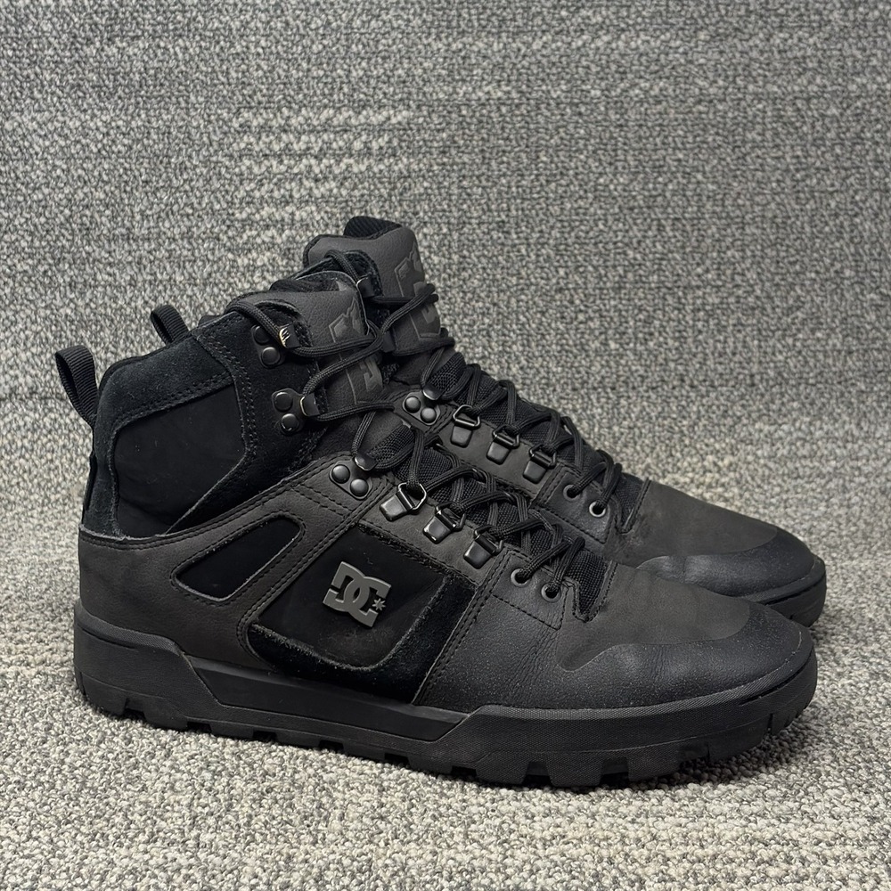 DC Spartan High WR Men's Size 9 Black Leather Winter Skate Shoes Boots